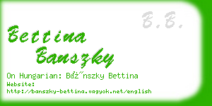 bettina banszky business card